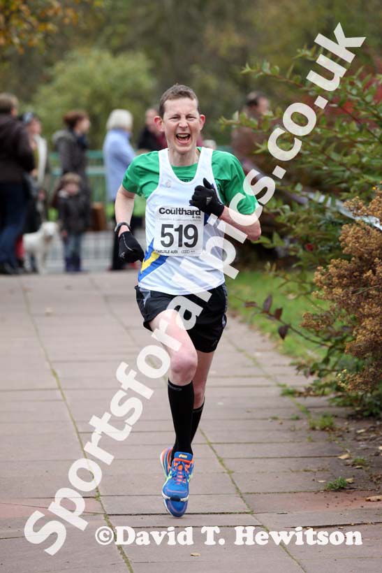 Jeff Prest (Trafford) finishing the Brampton to Carlisle 10 mile Road Race. Photo: David T. Hewitson/Sports for All Pics